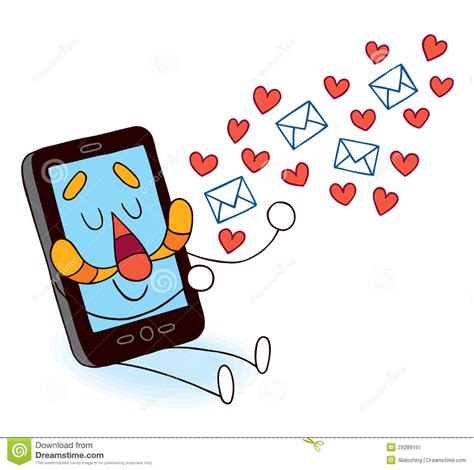 Cell Phone Sending Love Messages Stock Image Image 29289161