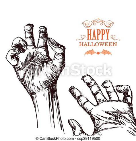 vector scary zombie hands vector illustration of hand drawn scary zombie hands