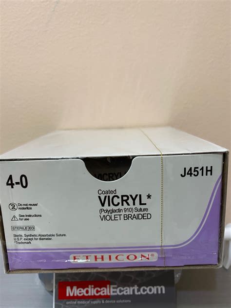Ethicon J451h Coated Vicryl Suture Reverse Cutting Absorbable Fs 1