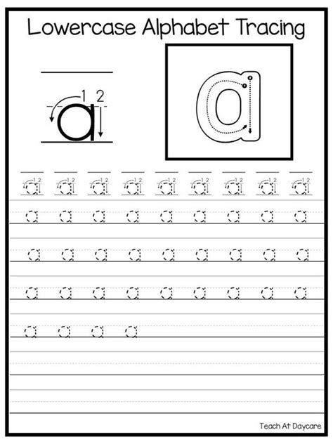 Printable Lowercase Alphabet Letter Tracing Worksheets Lowercase