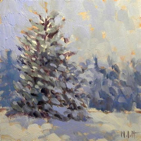 Heidi Malott Original Paintings Christmas Tree Snow Winter Landscape