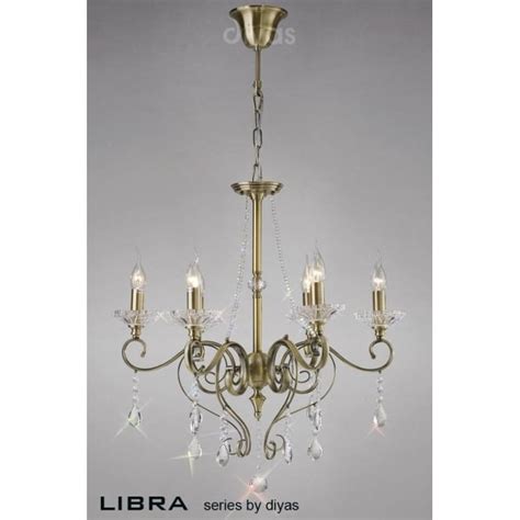6 light antique brass chandelier. Diyas IL32076 Libra Medium 6 Light Chandelier in Antique ...