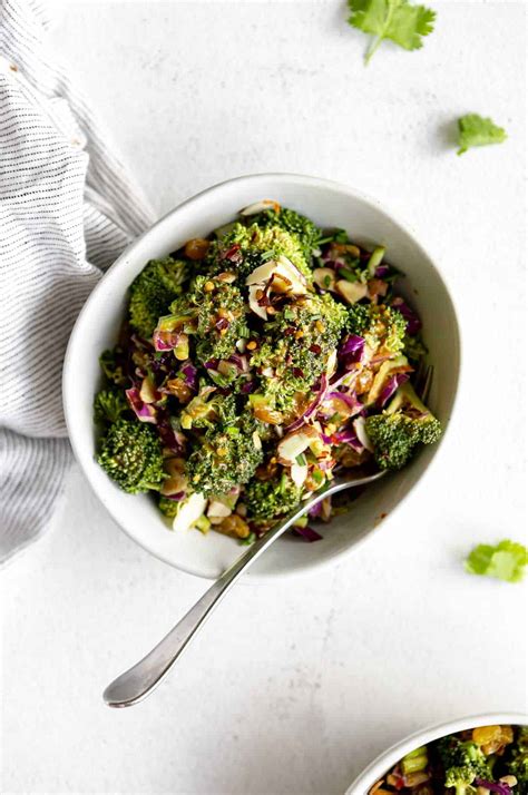 Healthy Vegan Broccoli Salad 15 Minute Recipe Eat With Clarity