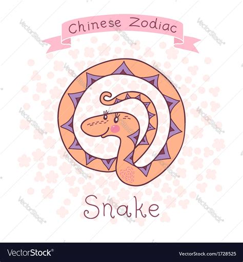 Chinese Zodiac Snake Royalty Free Vector Image