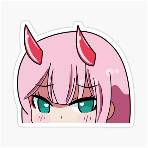 Zero Two Chibi Anime Peeker Darling In The Franxx Sticker By Otakuboiz