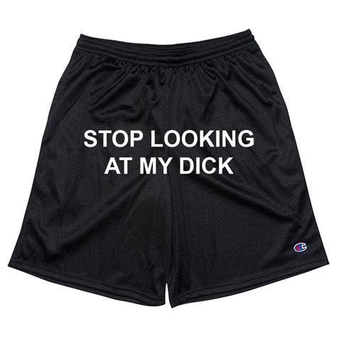 Stop Looking At My Dick® Mesh Shorts Pizzaslime
