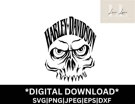 Harley Davidson Skull SVG Skull Svgs Harley Davidson Motorcycle Svg