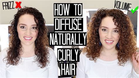 How To Diffuse Curly Hair No Frizz And Add Volume Youtube