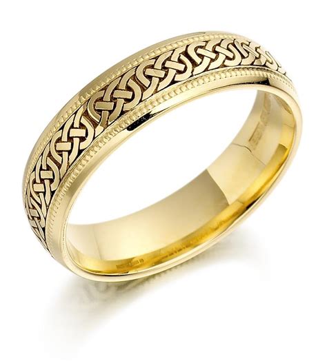 Irish Wedding Ring Ladies Gold Celtic Knots Wedding Band At Irishshop