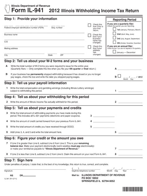 Il 941 Printable Form Printable Forms Free Online