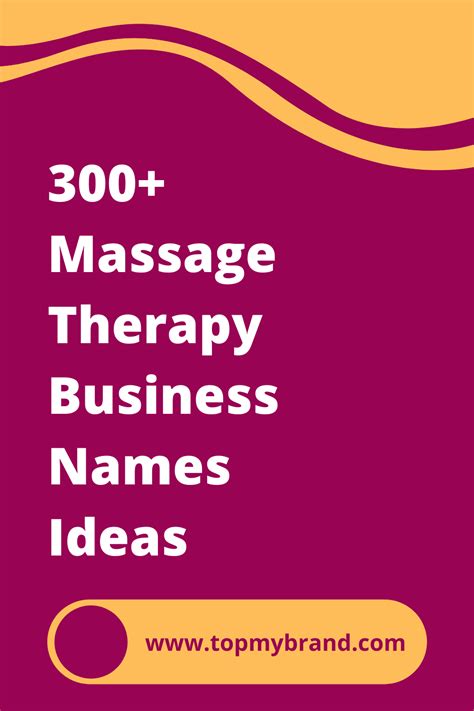 300 Massage Therapy Business Names Ideas In 2020 Massage Therapy Business Business Names