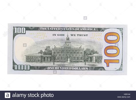 Back Of New One Hundred Dollar Bill Stock Photo Alamy