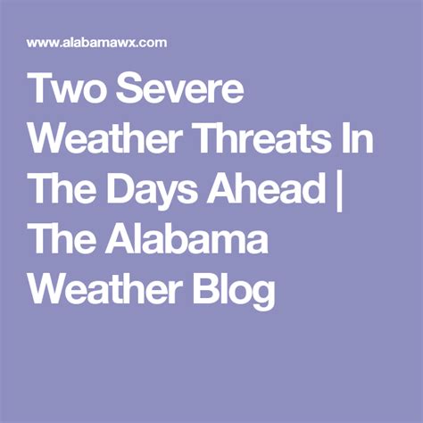 Two Severe Weather Threats In The Days Ahead The Alabama Weather Blog