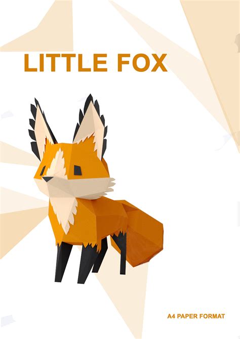 Little Fox Papercraft Diy Paper Figure Fox Diy Paper Fox Etsy Australia