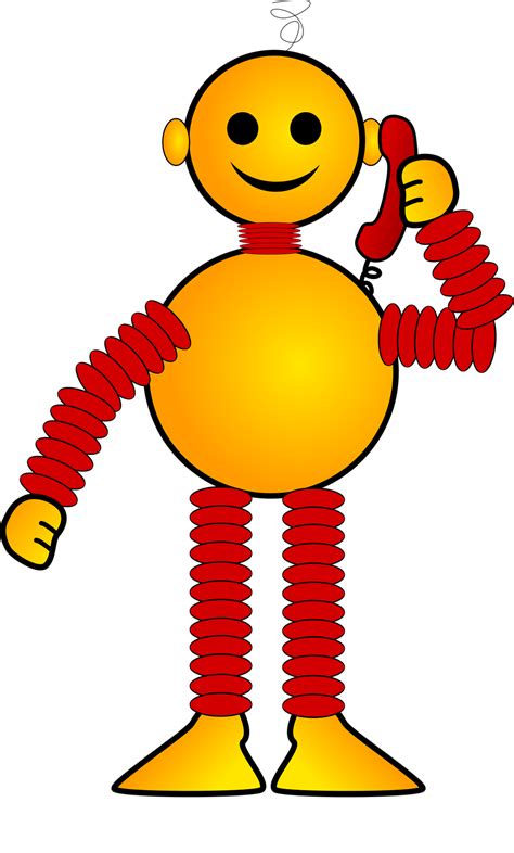 Robot | Free Stock Photo | Illustration of an orange cartoon robot