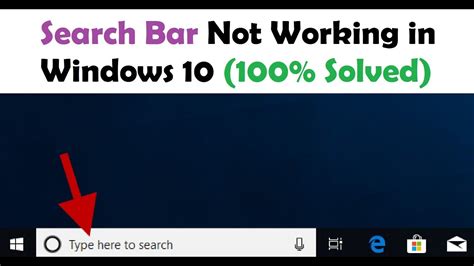 Search Bar Not Working In Windows 10 100 Solved Youtube