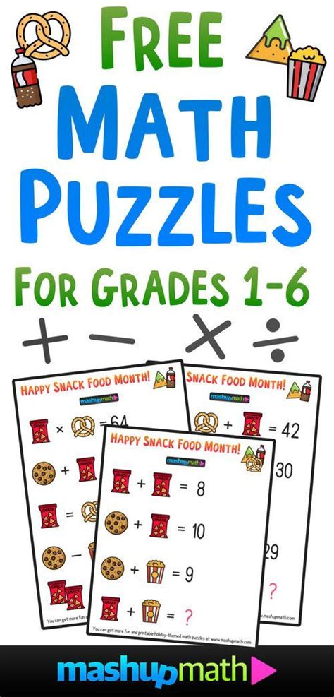 View the 3rd grade worksheets. Free Math Brain Teaser Puzzles for Kids in Grades 1-6 to ...