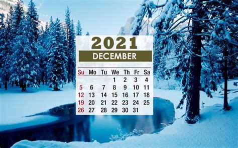 December 2021 Calendar Forest Winter Wallpaper 72197 Baltana