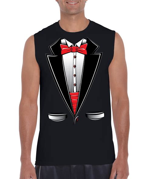 Artix Mens Graphic T Shirt Sleeveless Tuxedo Prom Costume
