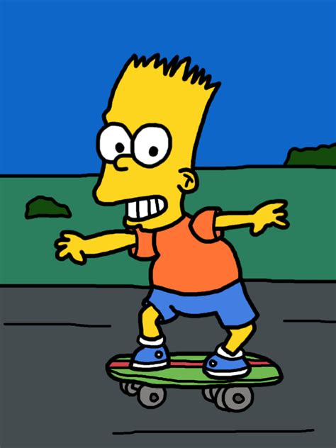 Bart Skateboarding Colored By Iamautism On Deviantart