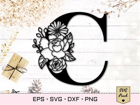 Download Floral letter C svg Flower C font svg Floral letters svg ...