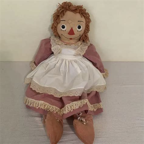 vintage raggedy ann doll large 31 removable dress apron and shoes i love you 49 97 picclick