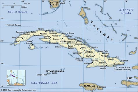 Map Of Cuba And Geographical Facts Where Cuba Is On The World Map