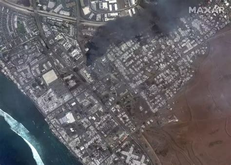 Fotos de satélite mostram o Havaí antes e depois do megaincêndio