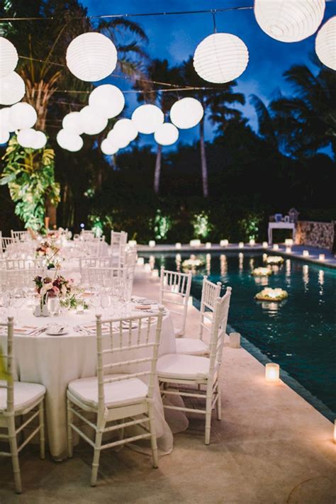 Best Inspirations 45 Awesome Pool Wedding Decorations Ideas Backyard Wedding Pool Pool