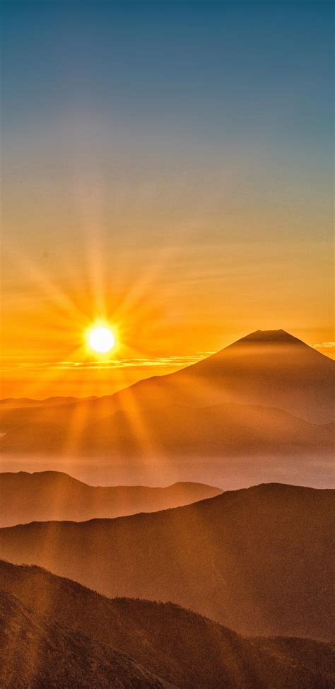 1440x2960 Mount Fuji Morning Sun Rising 8k Samsung Galaxy Note 98 S9