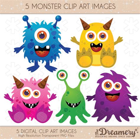 5 Monsters Clipart Clip Art Library
