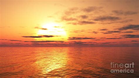 Ocean Sunset Digital Art By Fairy Fantasies Fine Art America