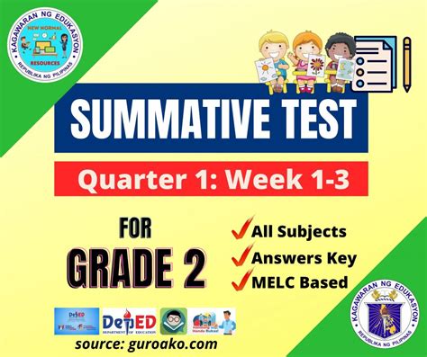 Summative Test Q1 W1 W3 Grade 2 Deped New Normal Resources