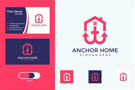 Premium Vector Anchor Home Logo Design And Business Card