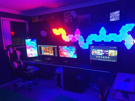 New Neon Gaming Room Setup Video Game Room Design Video Game Rooms