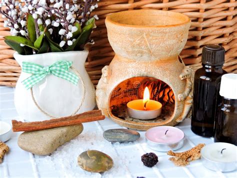 Relaxing In A Sea Salt Bath With Candles And Aromassage Stock Image Image Of Steam Sauna