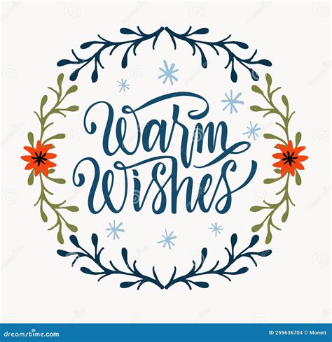 Warm Wishes Handwritten Winter Brush Lettering Winter And New Year Card Design Elements