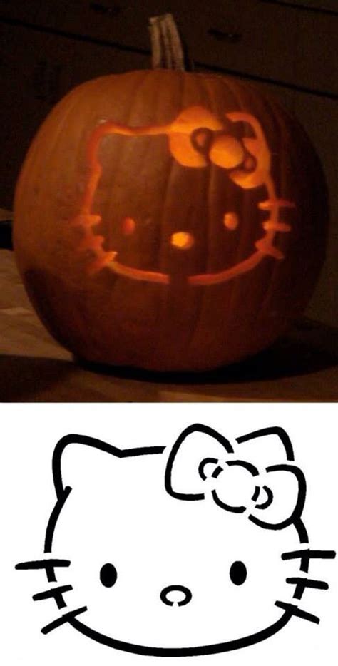 Hello Kitty Pumpkin Carving Template