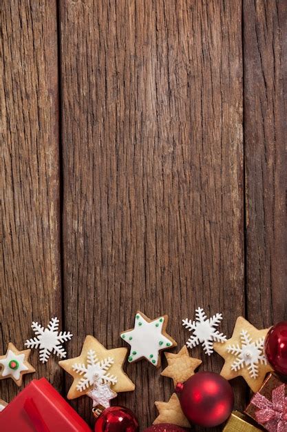 Free Photo Christmas Stars On A Wooden Table