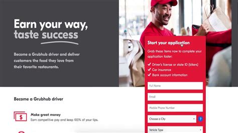 Using the grubhub for drivers app. Driver signup on Grubhub