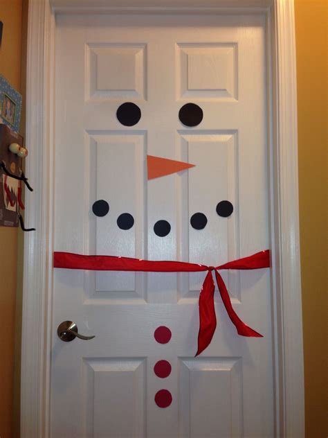 Snowman Door Christmas Crafts Inexpensive Decor Holiday Decor