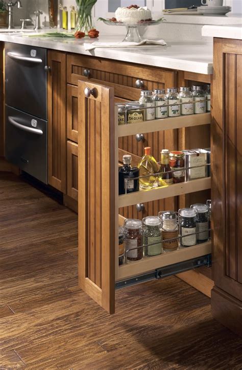 Kitchen pull out slide cabinet storage organizer spice bottle rack holder basket. built in spice rack pull out cabinet adjusting shelves ...