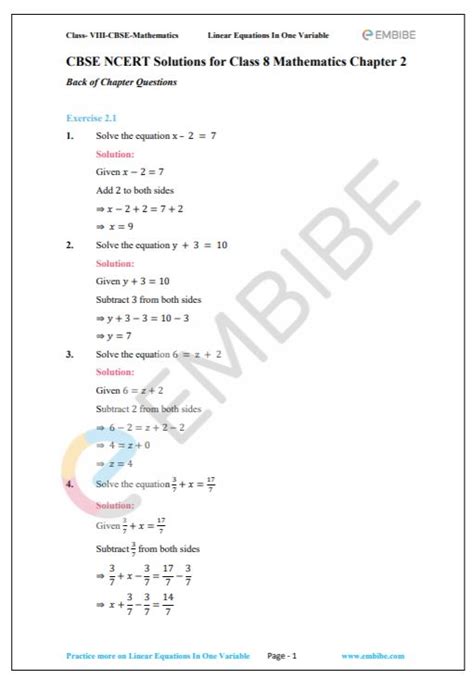 Class 8 sample paper & practice questions for asset math are given below. CBSE NCERT Solutions For Class 8 Maths Chapter 2 PDF Download