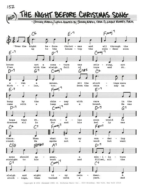 The little drummer boy chords: The Night Before Christmas Song (Real Book - Melody, Lyrics & Chords)