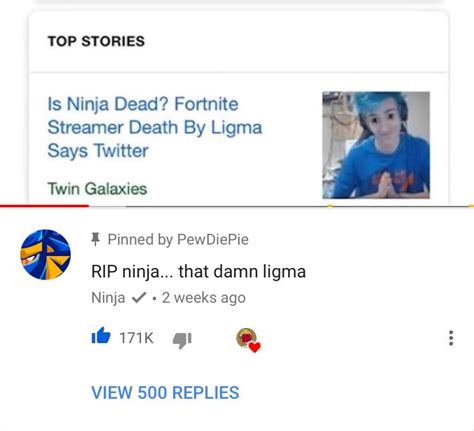 Ninja Has Died Of L I G M A Rfortnitememes