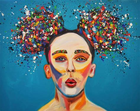 A Painting Of A Woman With Sprinkles On Her Head