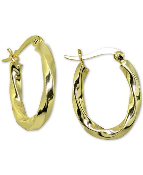 Giani Bernini Twist Hoop Earrings In 18k Gold Plate Over Sterling