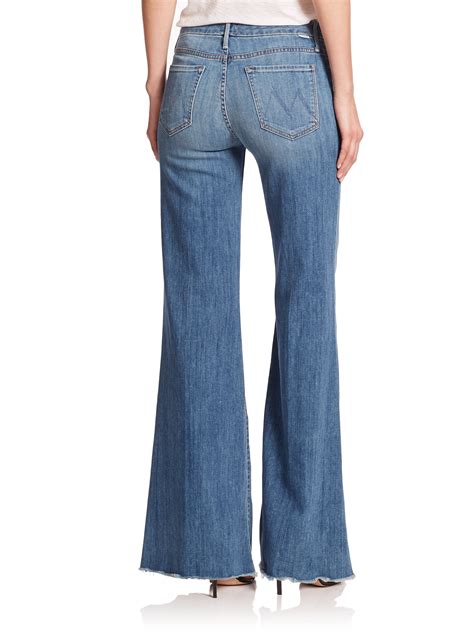 Lyst Mother The Roller High Rise Flared Jeans In Blue