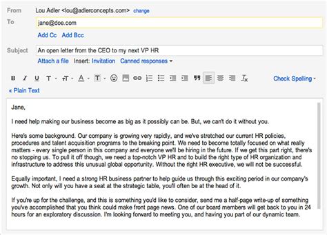How To Write A Email To A Job Recruiter Example Job Retro