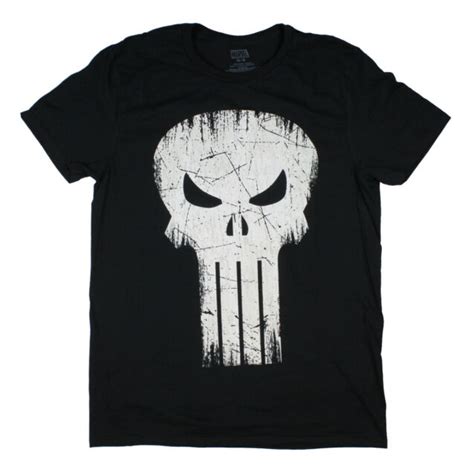 Marvel The Punisher Retro Black Skull Mens T Shirt Size L Large Ebay